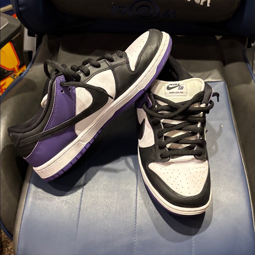 Nike SB Dunk Low court purple in good condition with no box and size 11